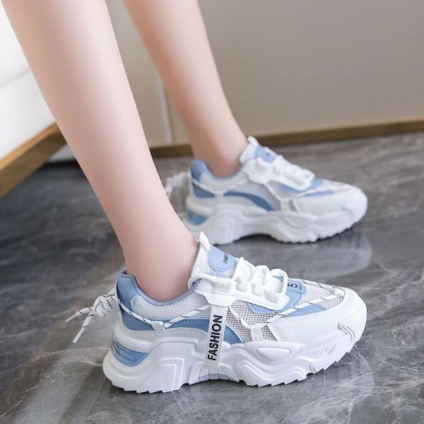 Versatile Student White Shoes Thick-Soled Mesh Women's Shoes