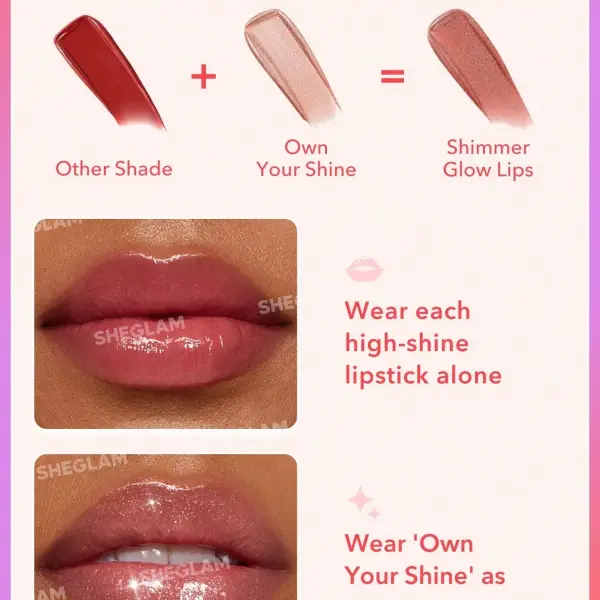 Sheglam Mirror Kiss High Shine Lipstick-Own Your Shine