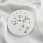 Top Pearl Stone Earring Set (7 Pairs)