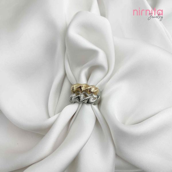 Silver Golden Finger Ring