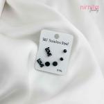 Timeless Elegance: Black Top Earring Trio