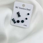 Timeless Elegance: Black Top Earring Trio