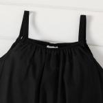 PatPat 100% Cotton Baby Girl Loose-fit Overalls- Black-6-9month