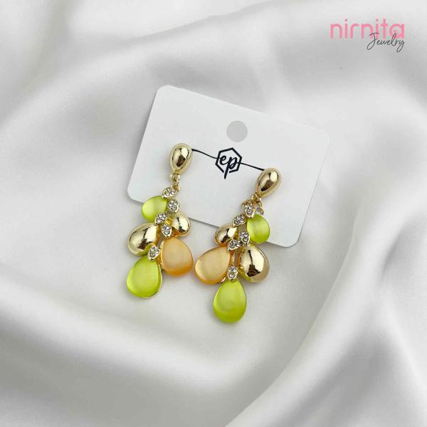 Top Golden Green Earring