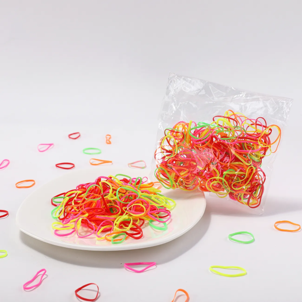 PatPat 500 PCS Orange Color Hair Ties for Girls (Random inner bag)