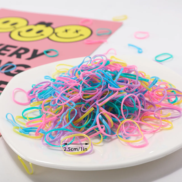 PatPat 500 PCS Light Blue Color Hair Ties for Girls (Random inner bag)