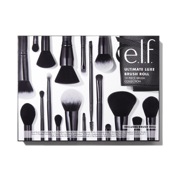 e.l.f 19 Piece Makeup Brush Set & Roll