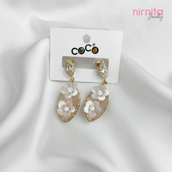 Golden Pearl Stone Earing-22