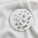 Top Pearl Stone Earring Set (7 Pairs)