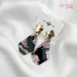 Marble Black Earring