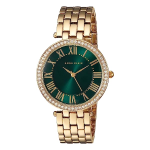 Anne Klein Women’s Premium Crystal Accented Gold-Tone Bracelet Watch