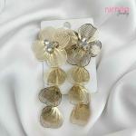 Elegant Bloom: Golden Flower & Stone Earrings