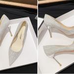 2025 New French Style Gold & Silver High Heels Shoes for Women's