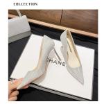 2025 New French Style Gold & Silver High Heels Shoes for Women's