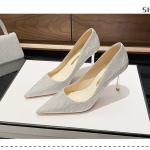 2025 New French Style Gold & Silver High Heels Shoes for Women's