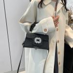 This year's popular all-match small square bag autumn style simple and fashionable crossbody bag bright diamond handbag shoulder bag exquisite