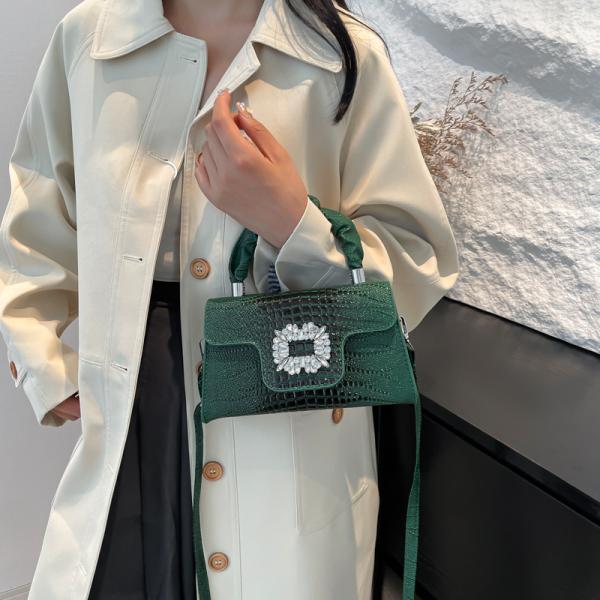 This year's popular all-match small square bag autumn style simple and fashionable crossbody bag bright diamond handbag shoulder bag exquisite