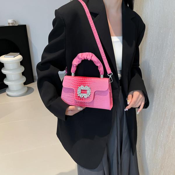 This year's popular all-match small square bag autumn style simple and fashionable crossbody bag bright diamond handbag shoulder bag exquisite