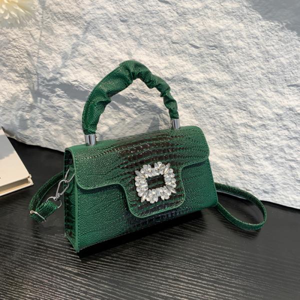 This year's popular all-match small square bag autumn style simple and fashionable crossbody bag bright diamond handbag shoulder bag exquisite