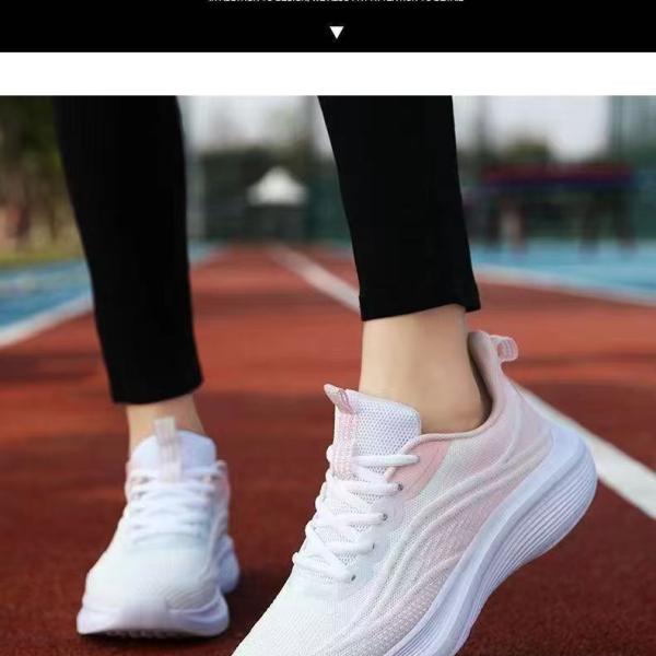 Korean Trend Fly Woven Breathable Non-Slip Lightweight Running Shoes for Women
