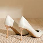 Elegant Off-White Korean High Heels