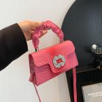 This year's popular all-match small square bag autumn style simple and fashionable crossbody bag bright diamond handbag shoulder bag exquisite