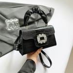 This year's popular all-match small square bag autumn style simple and fashionable crossbody bag bright diamond handbag shoulder bag exquisite