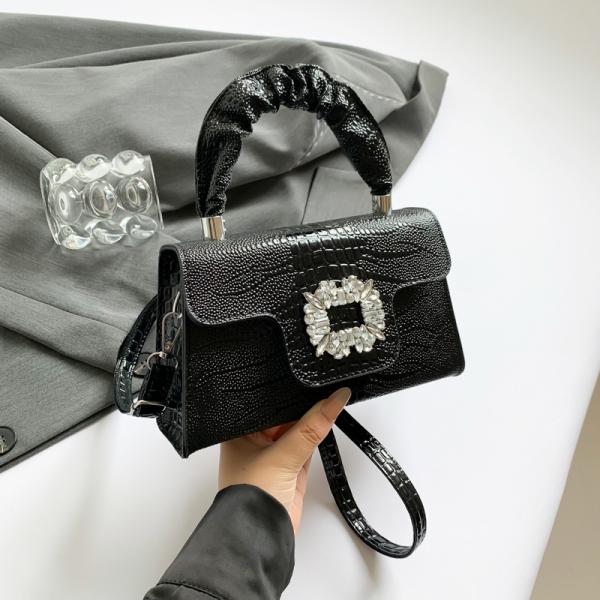 This year's popular all-match small square bag autumn style simple and fashionable crossbody bag bright diamond handbag shoulder bag exquisite