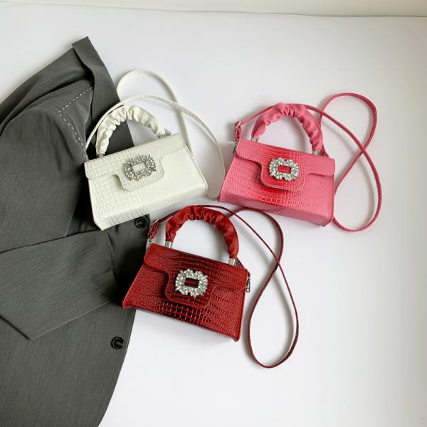 This year's popular all-match small square bag autumn style simple and fashionable crossbody bag bright diamond handbag shoulder bag exquisite