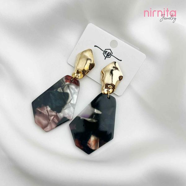 Marble Green Earring