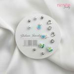 Top Small Stone Earring Set (7 Pairs)