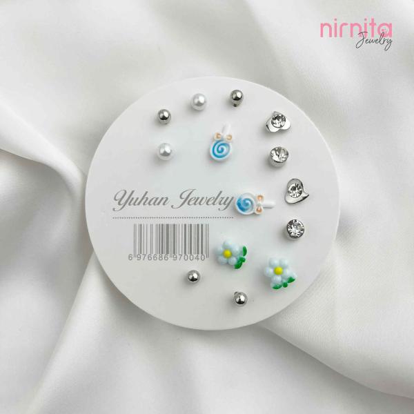 Top Small Stone Earring Set (7 Pairs)