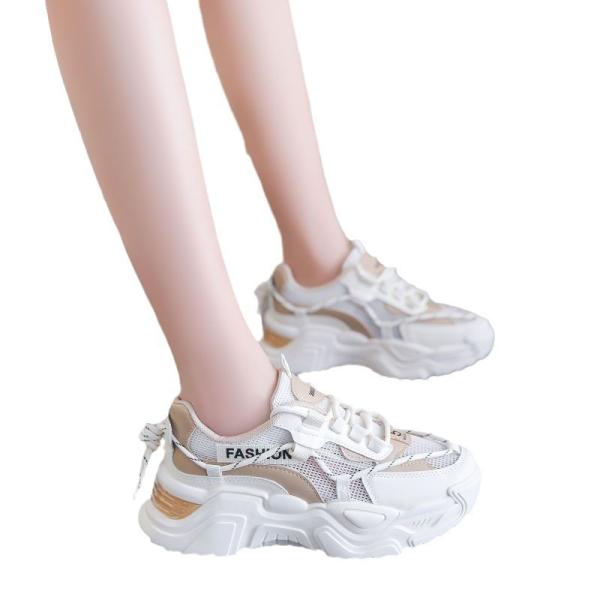 Versatile Student White Shoes Thick-Soled Mesh Women's Shoes