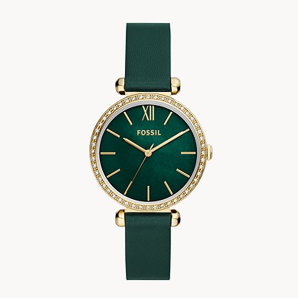 Fossil Tillie Three-Hand Green Leather Watch