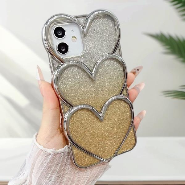 Electroplated Stacked Love Cover for iPhone 11-17 Series