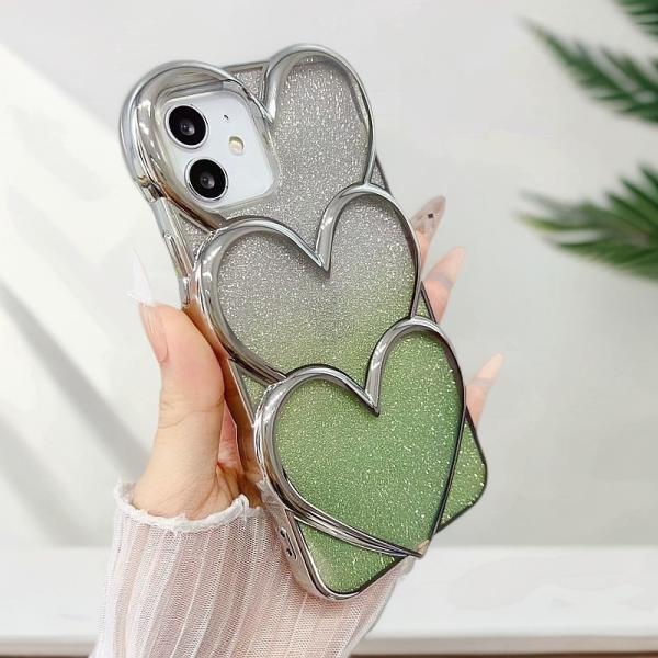 Electroplated Stacked Love Cover for iPhone 11-17 Series
