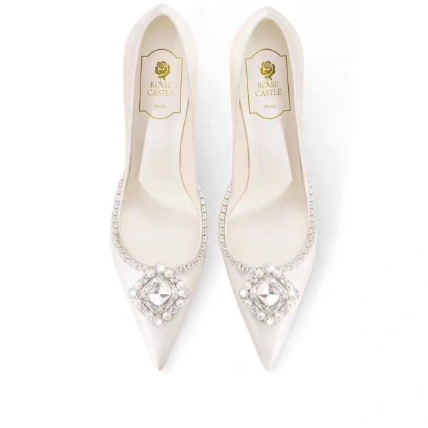 White Rhinestone High Heel for women