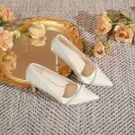 Elegant Off-White Korean High Heels