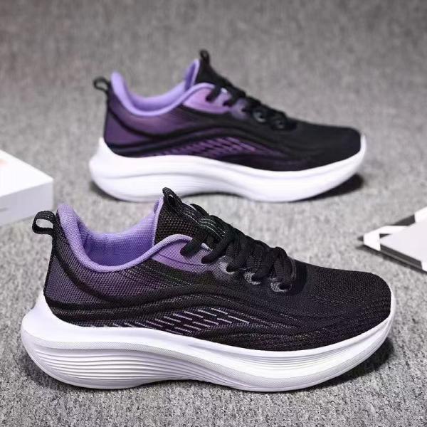 Korean Trend Fly Woven Breathable Non-Slip Lightweight Running Shoes for Women
