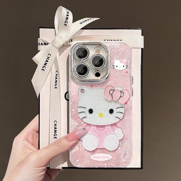 3D kitty Mirror Phone Case – Cute & Stylish for iPhone 11-16 Series