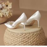 White Rhinestone High Heel for women