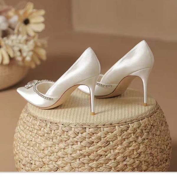White Rhinestone High Heel for women