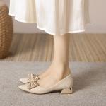 Elegant Square Buckle Low Heels