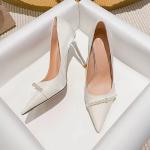 Elegant Off-White Korean High Heels