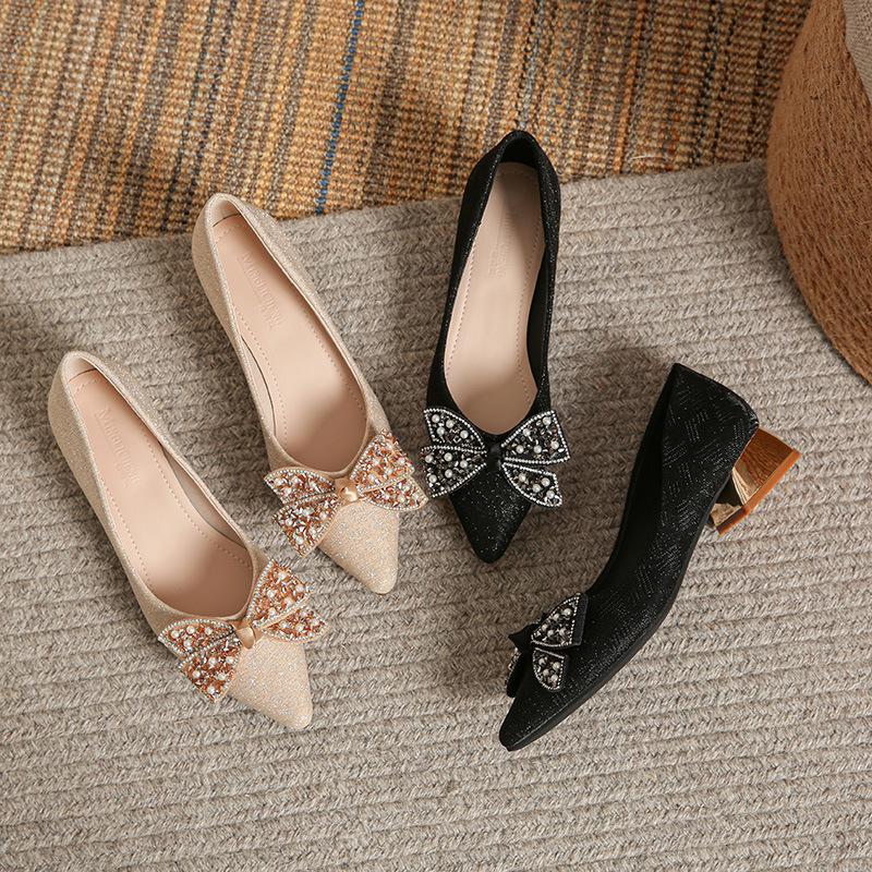 Elegant Square Buckle Low Heels