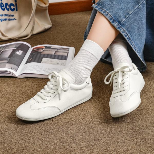 Ultra-light Soft Bottom White Casual Cowhide Shoe