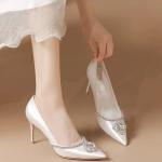 White Rhinestone High Heel for women