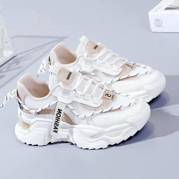 Versatile Student White Shoes Thick-Soled Mesh Women's Shoes