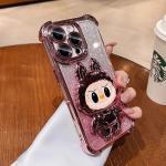 The Bracket Is Suitable for Apple 17Promax Labubu Mobile Phone Case Iphone16 All-Inclusive 14 Makeup Mirror Protective Cover