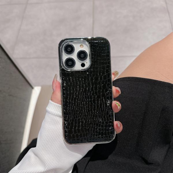 Crocodile Pattern Shell Leather Anti-Fall Protective Cover for Iphone 11-17 Series